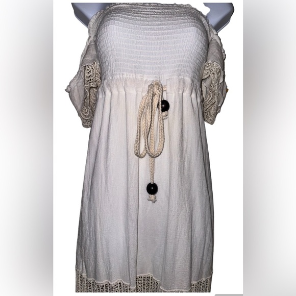 Vanja couture boutique brand SIZE M Maldivian goddess long maxi beige NWT - Picture 6 of 6